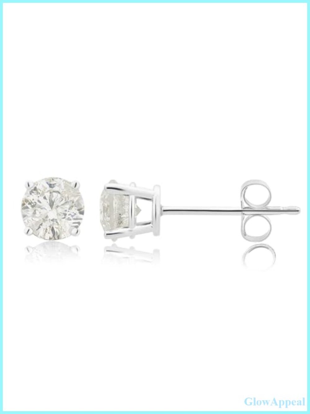 Diamond Stud Earrings 14K White or Yellow Gold 1/4 cttw Push Back